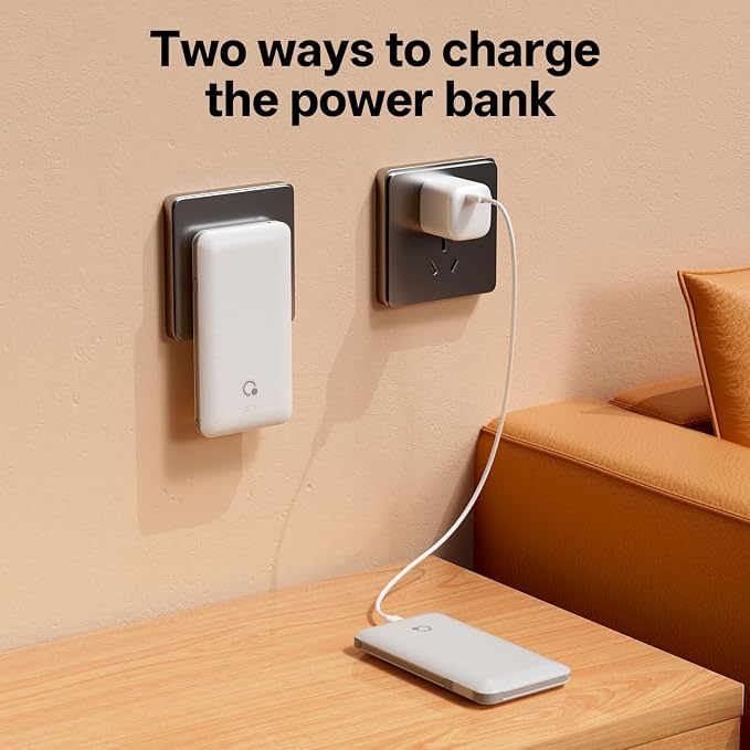 Portable Charger with Built-in Cables and AC Wall Plug, USB C External Battery Pack, 10000mAh Travel Essentials Power Bank Compatible with iPhone17/16/15/14/13, Samsung Galaxy, Pixel,Tablet and More - Image 3