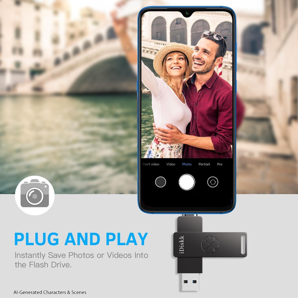iDiskk Dual USB Flash Drive 256GB External SSD Type-C Memory Drive1000MB/s - Image 7