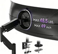 Suptek Single Monitor Arm for 27–49 Inch Ultrawide Large Screen Monitors, Gas Spring Desk Mount with Tilt Swivel, VESA 75/100, Supports 48.5 lbs, Clamp & Grommet, MD71PRO by suptek