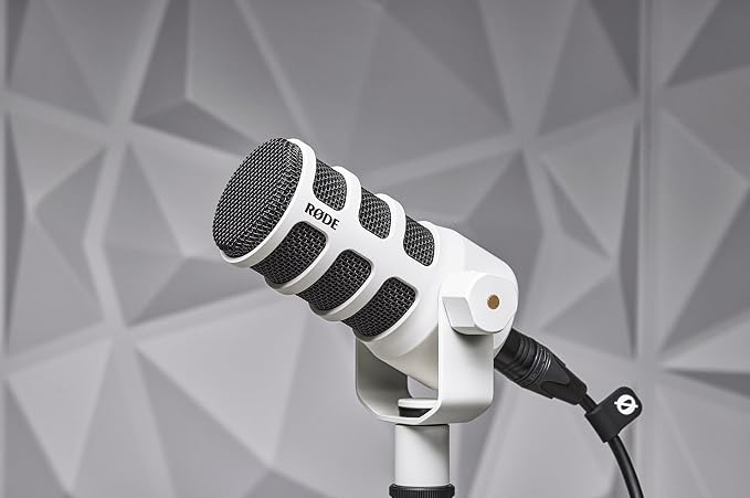 RØDE PodMic Cardioid Dynamic Broadcast Microphone - White | Cardioid dynamic microphone with internal pop filter and shockmount for podcasting, recording and broadcasting - Image 7