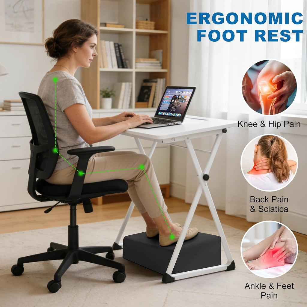 Adjustable Foot Rest Under Desk, Black - Image 3