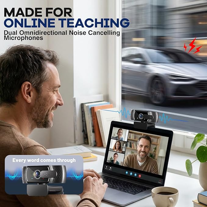 4K Webcam with Microphone for PC & Streaming Computer Camera | PDAF autofocus, dual noise-canceling mics & low-light correction. Best usb hd webcam for mac, laptop and smooth streaming. - Image 3