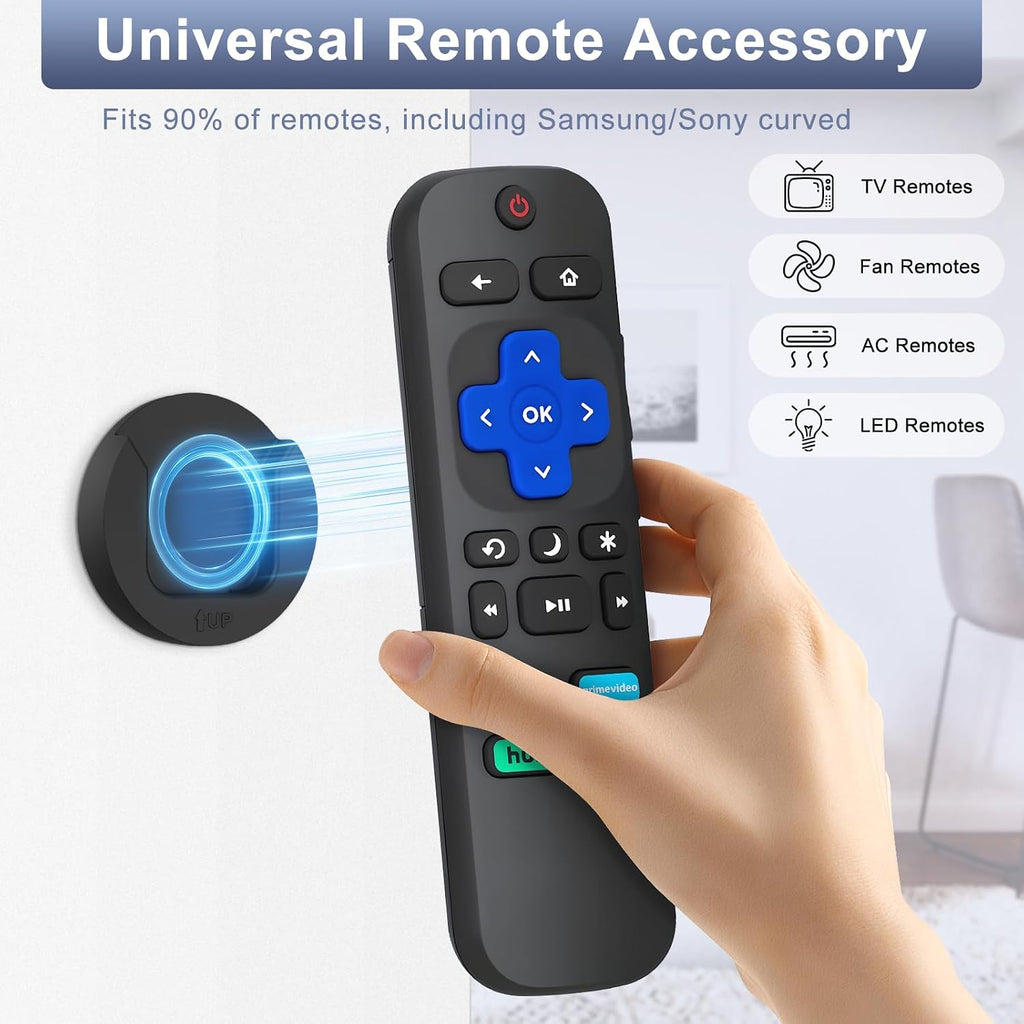 Magnetic Remote Control Holder Wall Mount, Self-Adhesive Bedside Caddy for TV Backside/Bedroom/Office/RV Home Organizer Storage(Black 8) - Image 2