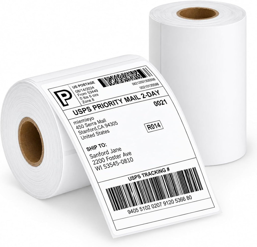 4x6 Thermal Printer Label, 250 Labels/Roll Thermal Shipping Label, 2 Roll by miemieyo