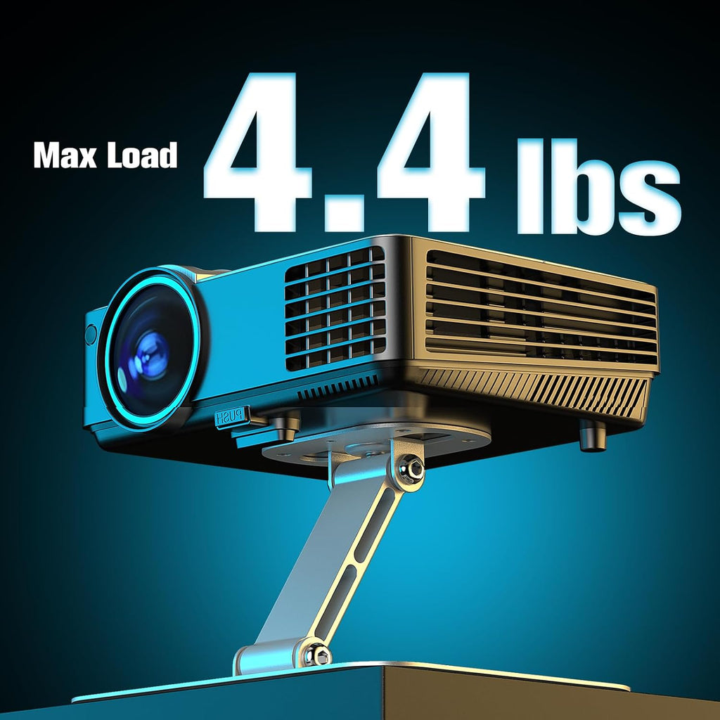 DAWASAPAT Adjustable Projector Stand with 1/4" Screw, Silver Ceiling Mount for Home Office Studio, Mini Projector Holder Bracket with Cable Ties - Image 7