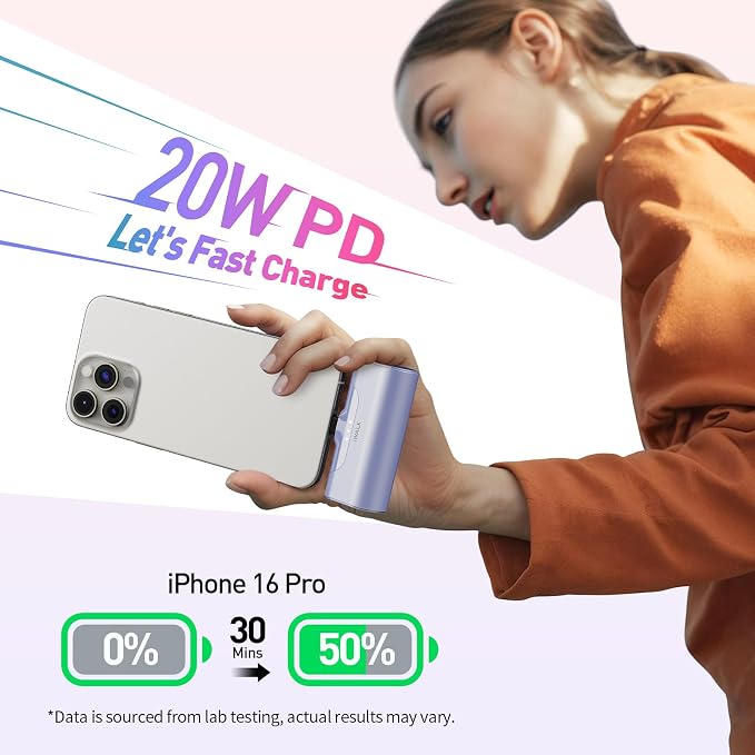 iWALK Portable Charger for iPhone 17/16/15 USB-C Small Power Bank 20W 4,500mAh Fast Charging Battery Pack Compatible with iPhone 15/16/17 Plus/17 Pro/17 Pro Max, Samsung Galaxy S25/S24/S23 Android - Image 2