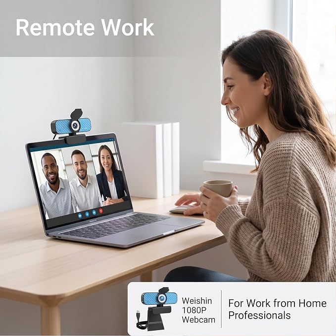 1080P Webcam for PC – Complete Your Setup, Built for Every Need | Plug and Play in Seconds, Crystal Clear Video, Noise-Canceling Mic, Works on Any Platform, Privacy Cover, Clip & 5ft Cable - Image 8