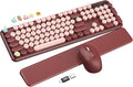 Wireless Keyboard and Mouse Combo, Cute Typewriter, Magnetic Wrist Rest | Full-Size, Round Keycaps, Smart Sleep Mode, 2.4GHz Stable Connection for Mac/Windows/PC, Office or Home, Trueque CK24 by Trueque