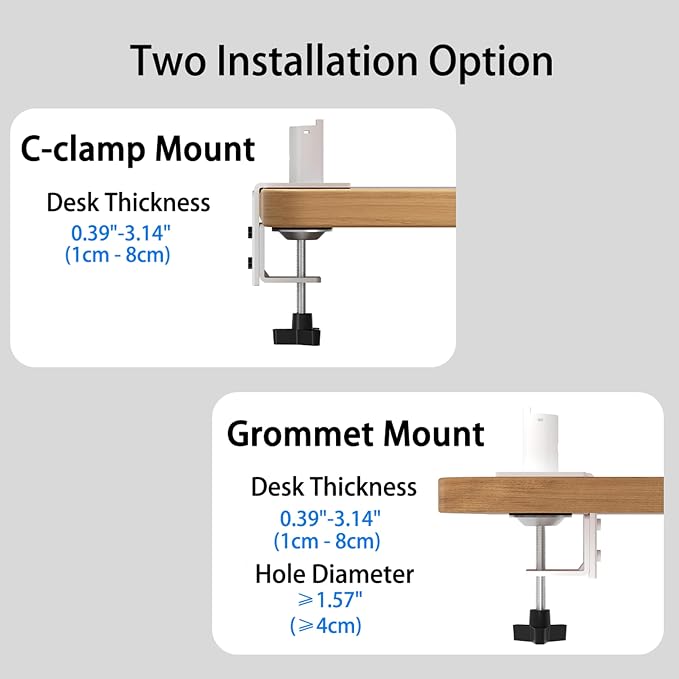 THEARK Single Monitor Desk Mount 17"-32" Screens - Adjustable Mechanical Monitor Arm Computer Monitor Stand up to 19.8 lbs,VESA Arm Desk Mount with C-Clamp and Grommet Base,VESA 75x75/100x100mm,Silver - Image 5