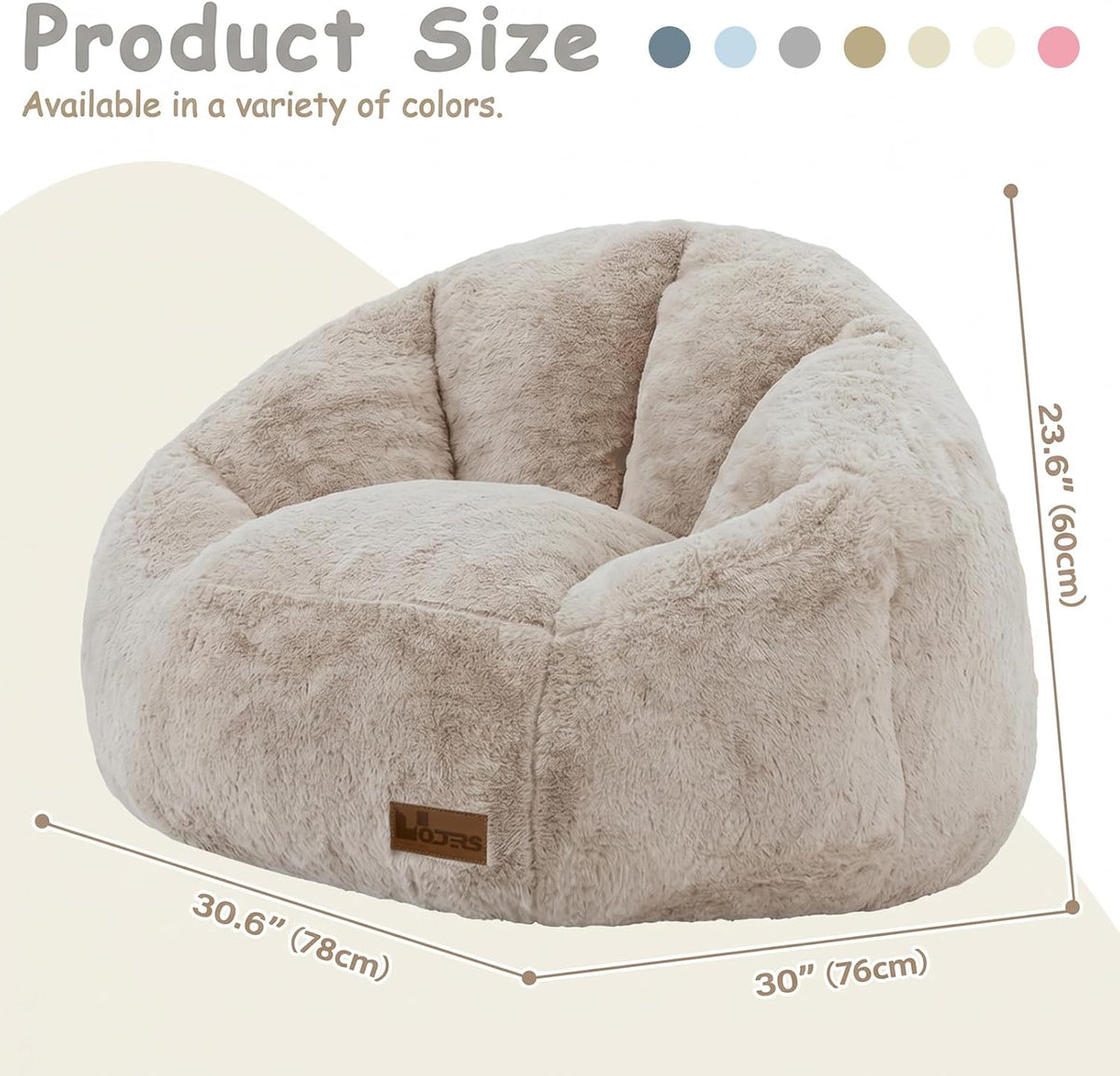 Bean Bag Chair for Kids, Cozy Fluffy Beanbag Chairs with Filler for Teens and Kids, Floor Lazy Sofa for Living Room, Gaming & Reading(S-Champagne) - Image 2