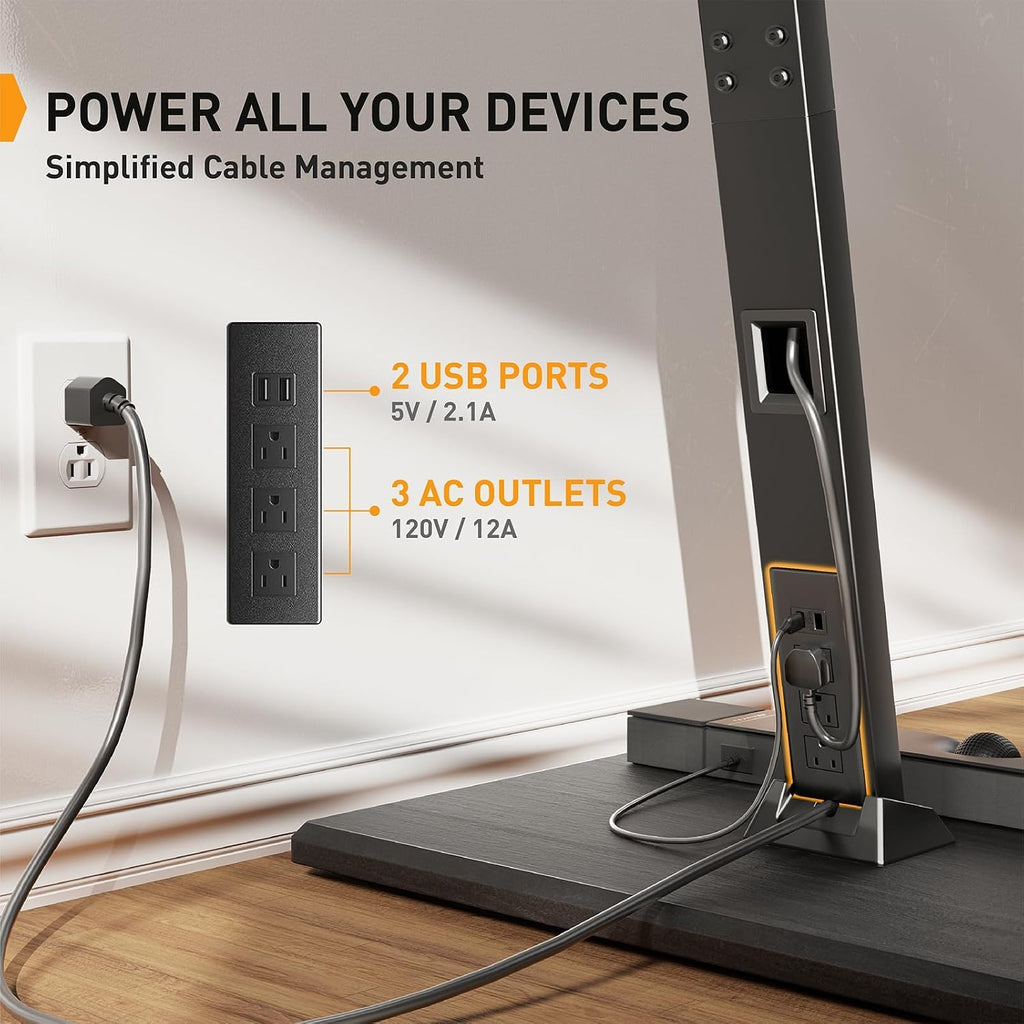 Perlegear Rolling TV Stand with Power Outlet for 32–70 inch TVs - Image 3