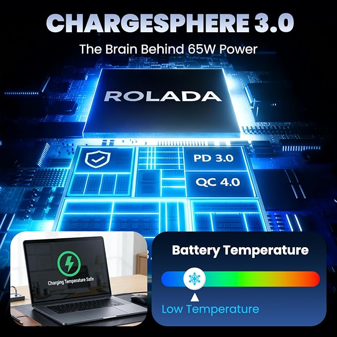ROLADA 65W Laptop Charger Compatible with Lenovo IdeaPad 3 and Flex 5, 20V 3.25A 45W Replacement AC Power Adapter Cord - Image 5