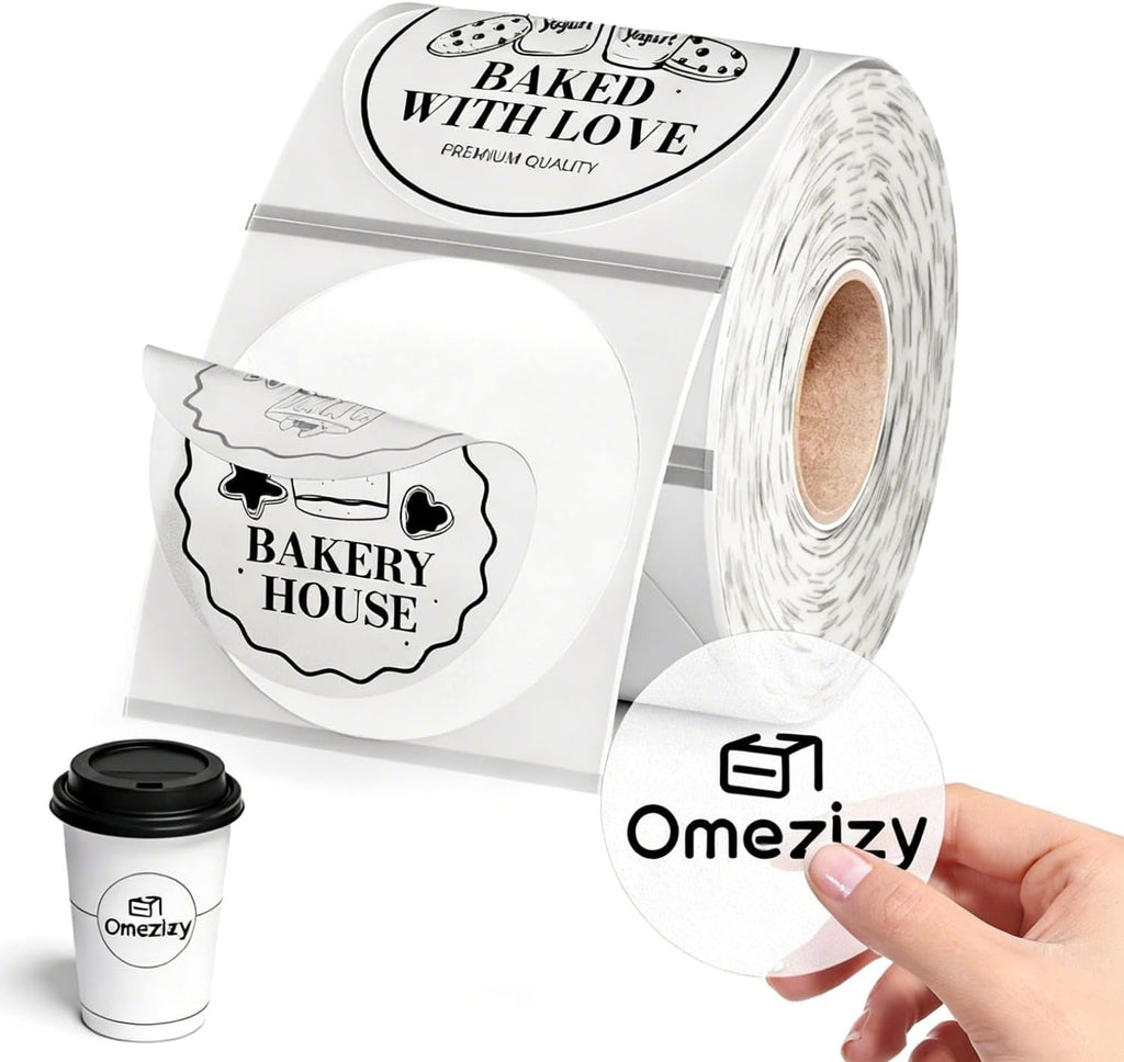 300Pcs 2 Inch Thermal Label -2x2 Circle Thermal Labels,Self-Adhesive Round Direct Thermal Labels for Custom Stickers, Logo Design, Multipurpose Circle Stickers by Omezizy