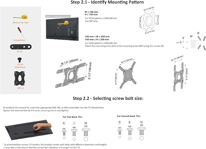 Amazon Basics Full Motion Articulating TV Wall Mount with Tilt Swivel, Extends 16 inches, VESA 200x200, for 12" to 40" TVs, 40 lbs, Black - Image 8