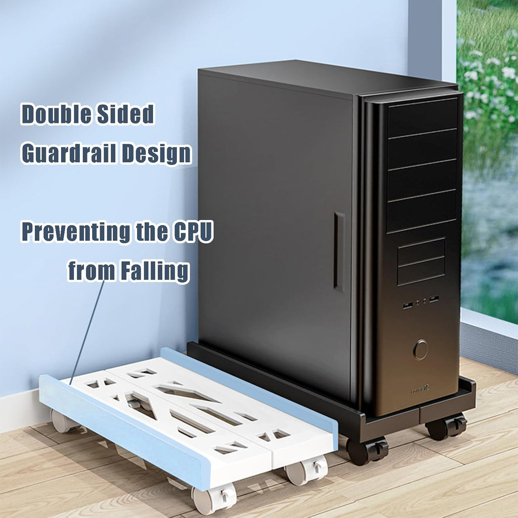 BYMECOST Mobile Computer Tower Stand, Adjustable PC Stand with 4 Wheels - Image 5