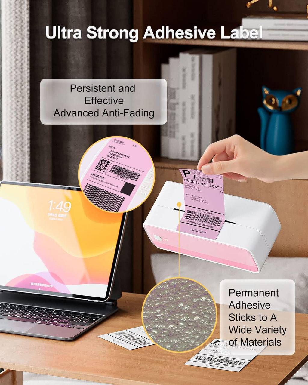 Phomemo 4x6 Thermal Shipping Labels Fan-Fold 500 PCS Adhesive Address Paper - Image 7
