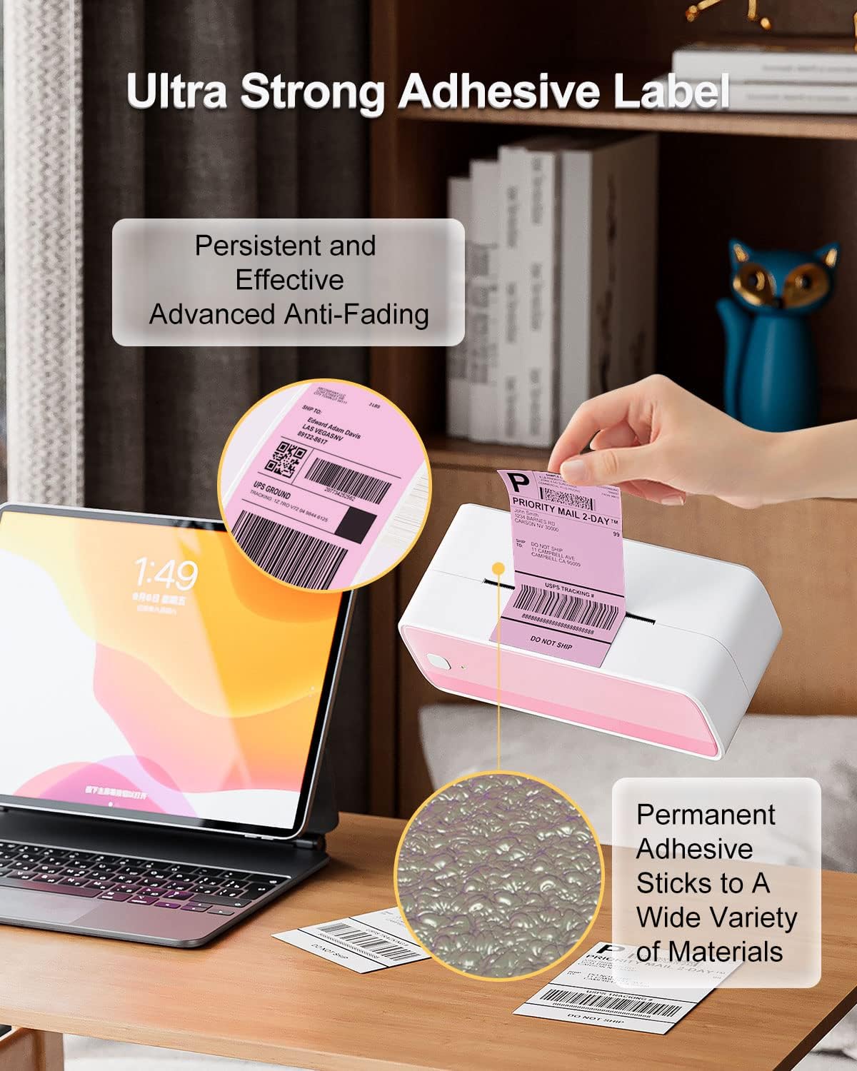 Phomemo 4x6 Thermal Shipping Labels Fan-Fold 500 PCS Adhesive Address Paper - Image 7