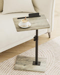 Sofa Arm Tray Table - 360° Swivel Height Adjustable End Table, Small Snack Side Table for Couch, C Shaped Table for Bed, Chair or TV Tray Table(Greige) by Masupu