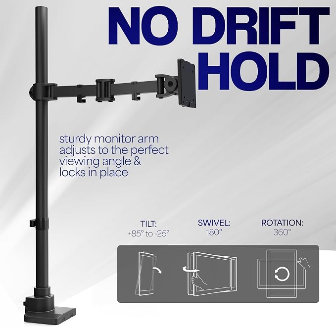 VIVO Single Monitor Desk Mount, Fully Adjustable Stand - Image 3