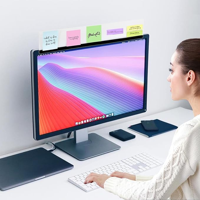 Monitor Memo Board Top Mount,18" Monitor Sticky Note Holder,Sticky Boards,Message Board for Computer Monitors - Image 3