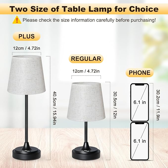 Wowag Cordless Table Lamp Rechargeable,5000mAh Battery Operated Desk Lamp,3 Colors & 7 RGB Stepless Dimmable,Touch Ambient Light for Bedside,Bedroom,Dining Room,Living Room,Black,FlaxenShade - Image 7
