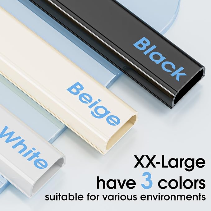 47in XX-Large Black Cord Hider Wall Mounted TV, Pre-drilled Cord Cover, Wire Hiders for TV on Wall, Paintable Cable Cover, W2.36in H0.75in - Image 6