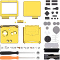 IPS Ready Upgraded eXtremeRate Chrome Gold Glossy Custom Replacement Housing Shell for Gameboy Advance SP GBA SP – Compatible with Both IPS & Standard LCD – Console & Screen NOT Included by eXtremeRate