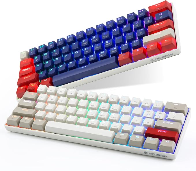 Newmen GM610 60% Wireless Mechanical Gaming Keyboard RGBBacklit BrownSwitch | 60% Wireless Gaming Mechanical Keyboard,Wired/Bluetooth/2.4G RGB Backlit, Anti-Ghosting Keys,Programmable,Hot-Swappable - Image 8