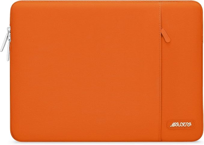 MOSISO Laptop Case 13.3 inch, 13-13.3 inch Laptop Sleeve Bag with Pocket | Compatible with MacBook Air/Pro 13/Pro 14 M5 M4 M3 M2 M1, HP Dell ASUS Lenovo, Polyester Vertical Computer Bag, Orange by MOSISO