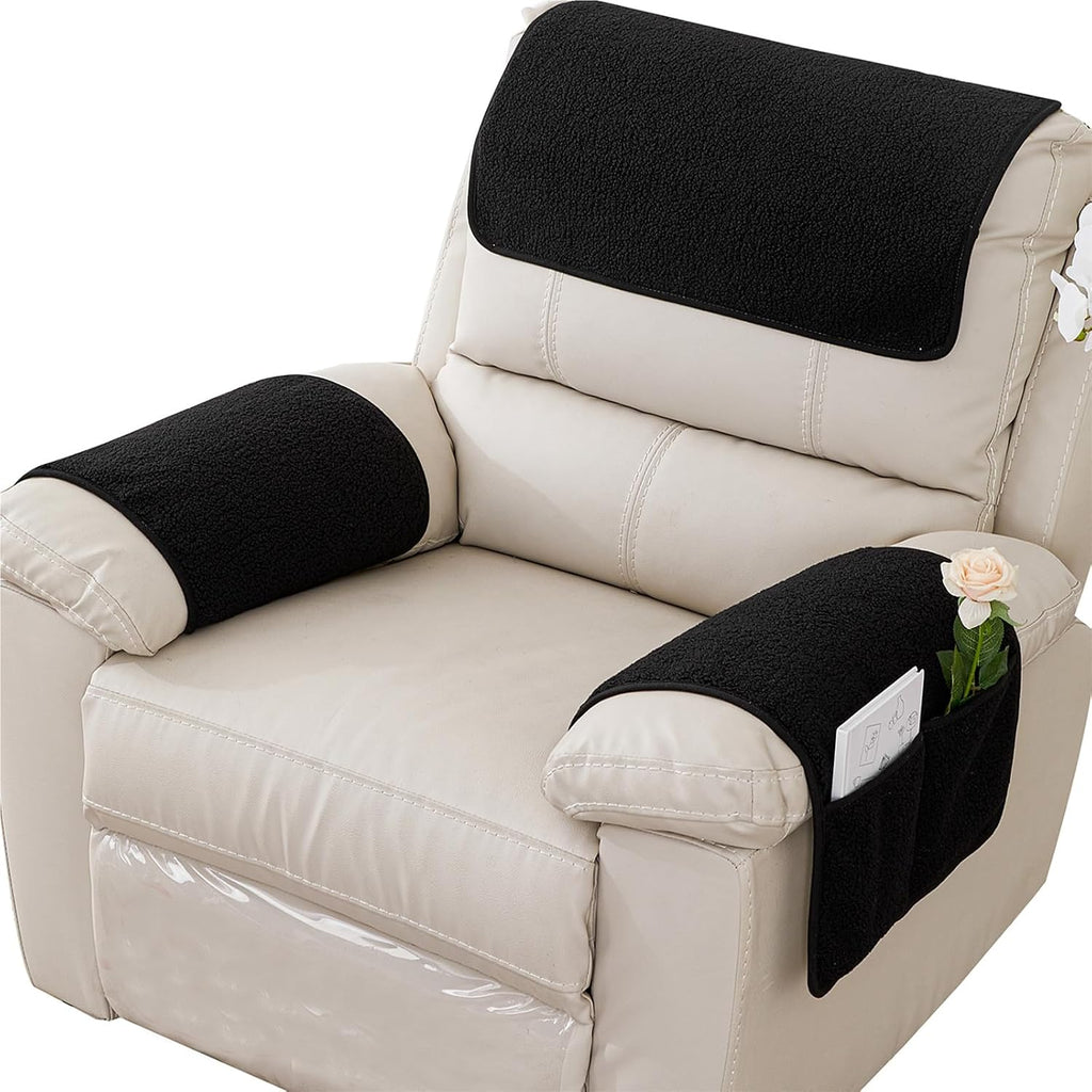 Armrest Covers for Recliners Couch Arm Covers with Pockets for Sofa by NNSMUN
