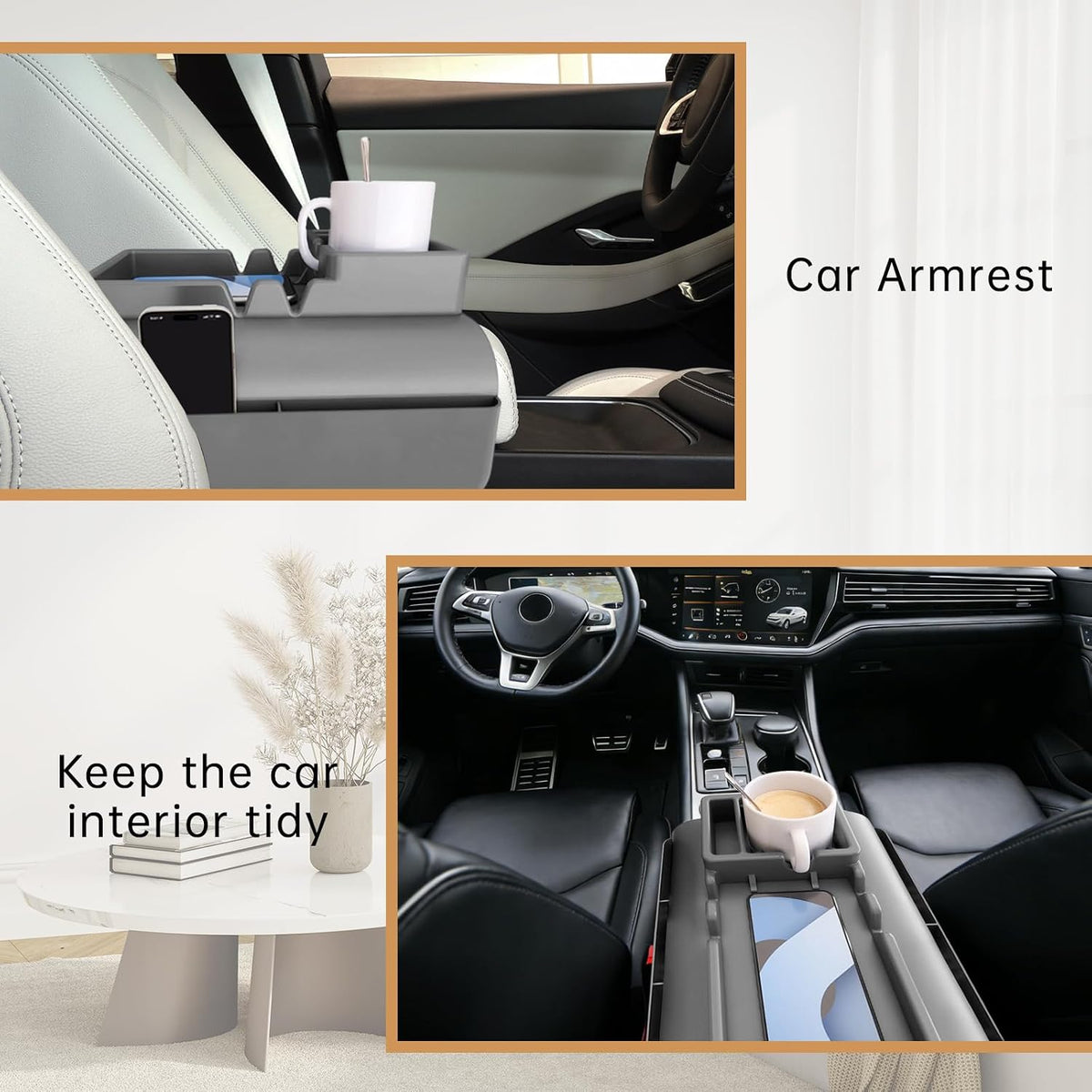 2 PCS Couch Cup Holder Tray, Sofa Armrest Tray with Side Pockets - Image 6