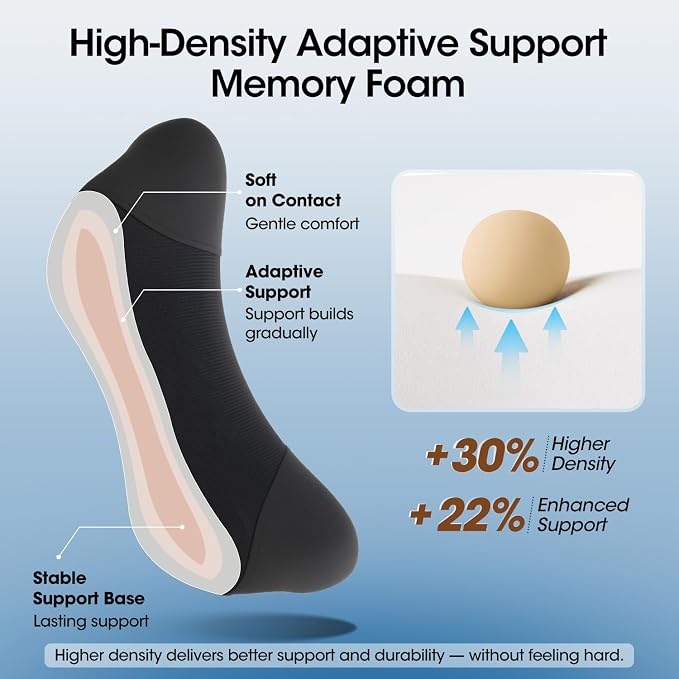 Lumbar Support Pillow for Car Seat – High-Density Memory Foam, Provides Comfort for Long Drivers, Relieves Lower Back Discomfort, Adjustable Strap Stays Put, Fits Most Cars, SUVs & Trucks (Black) - Image 6