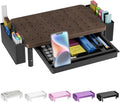 WALI Plastic Computer Monitor Stand with Storage, Desk Organizer with Drawer and Pen Holder, Desk Monitor Riser 3 Height Adjustable, Laptop Riser for Computer, Laptop, Printer(PTT003-C), 1 Pack, Brown by WALI