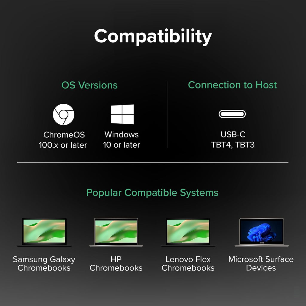 Plugable 12-in-1 Dual 4K USB-C Docking Station for ChromeOS/Windows - Image 6
