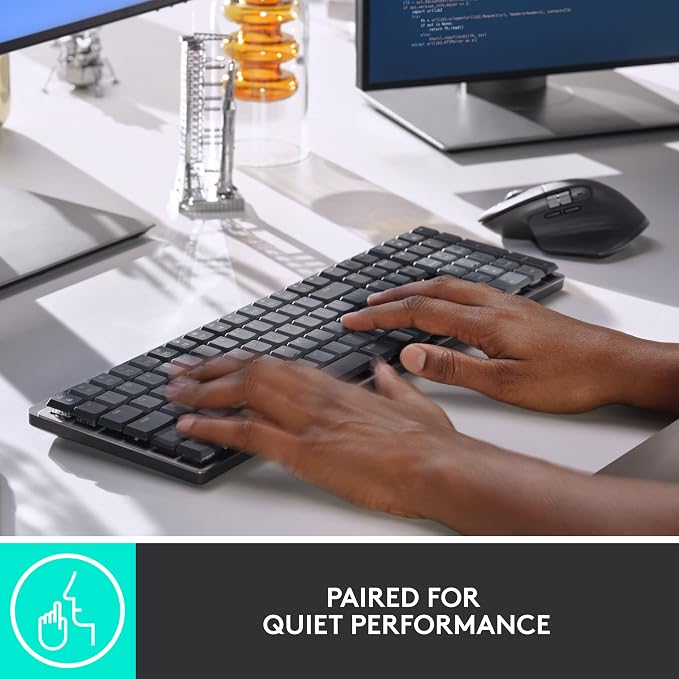 Logitech MX Mechanical Full-Size Illuminated Wireless Keyboard, Tactile Quiet, and MX Master 3S Performance Wireless Bluetooth Mouse Bundle, macOS, Windows, Linux, iOS, Android - Image 2