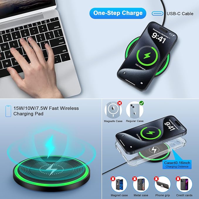 Samsung Wireless Charger Fast Charging Pad for Samsung Galaxy S26 S26 Ultra | S26 Plus S25 Edge S24 Ultra S24+ S24 S23 FE S22 S21 S20 S10 Note 20 10, 18W Phone Wall Charger Cargador Inalambrico - Image 3
