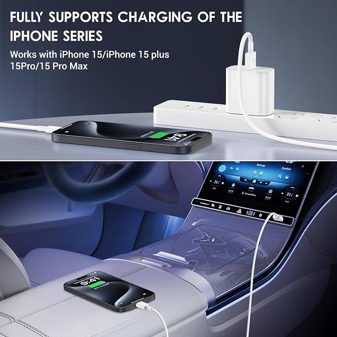QZIIW 4Pack Apple USB C Fast Charging Cable 6FT for iPhone 17 16 15 Pro max | USB A to USB C Car Carplay Cord for iPhone 17 16 15 Pro/17 16 15 Plus Samsung S26 S25 S24, iPad Pro 12.9/11,Air 5th/4th Gen - Image 2