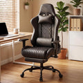 Gaming Chair with Footrest, 90°-155° Reclining Ergonomic Computer Chair with 3D Armrests, Headrest and Lumbar Pillow, 360° Swivel, SGS-Tested Gas Lift, 330 lbs Capacity, Black by LUCKRACER