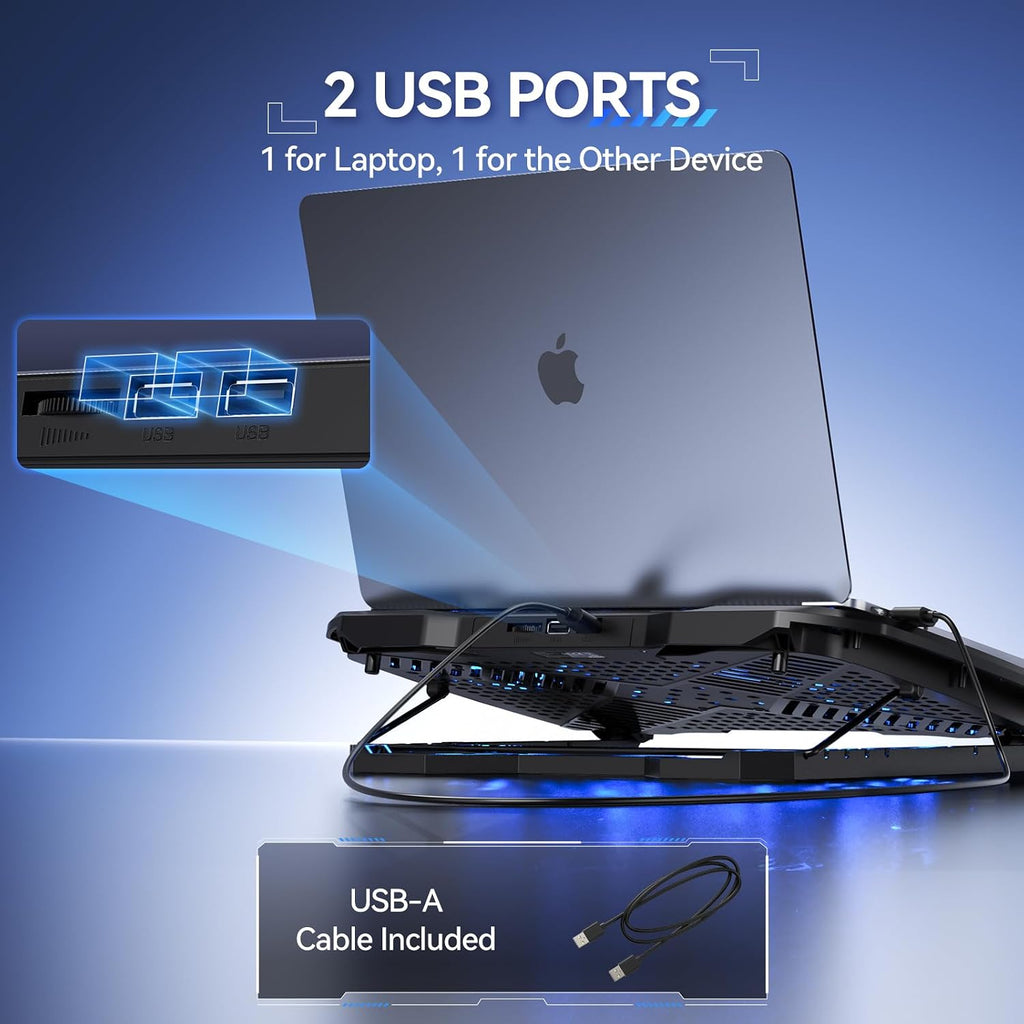 TECKNET Laptop Cooling Pad with Phone Stand, Laptop Cooler for 12-15.6 Inch - Image 4
