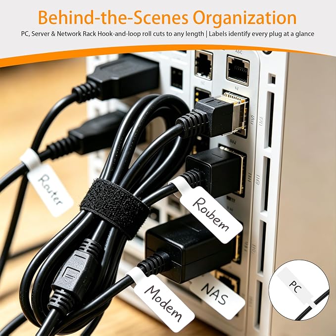 Gaming Desk Cable Management Kit 114PCS — 360° Spring Clips, Heavy-Duty Power Strip Holder, Reusable Cable Ties & Labels | Battlestation Organizer for Gamers & Streamers - Image 7