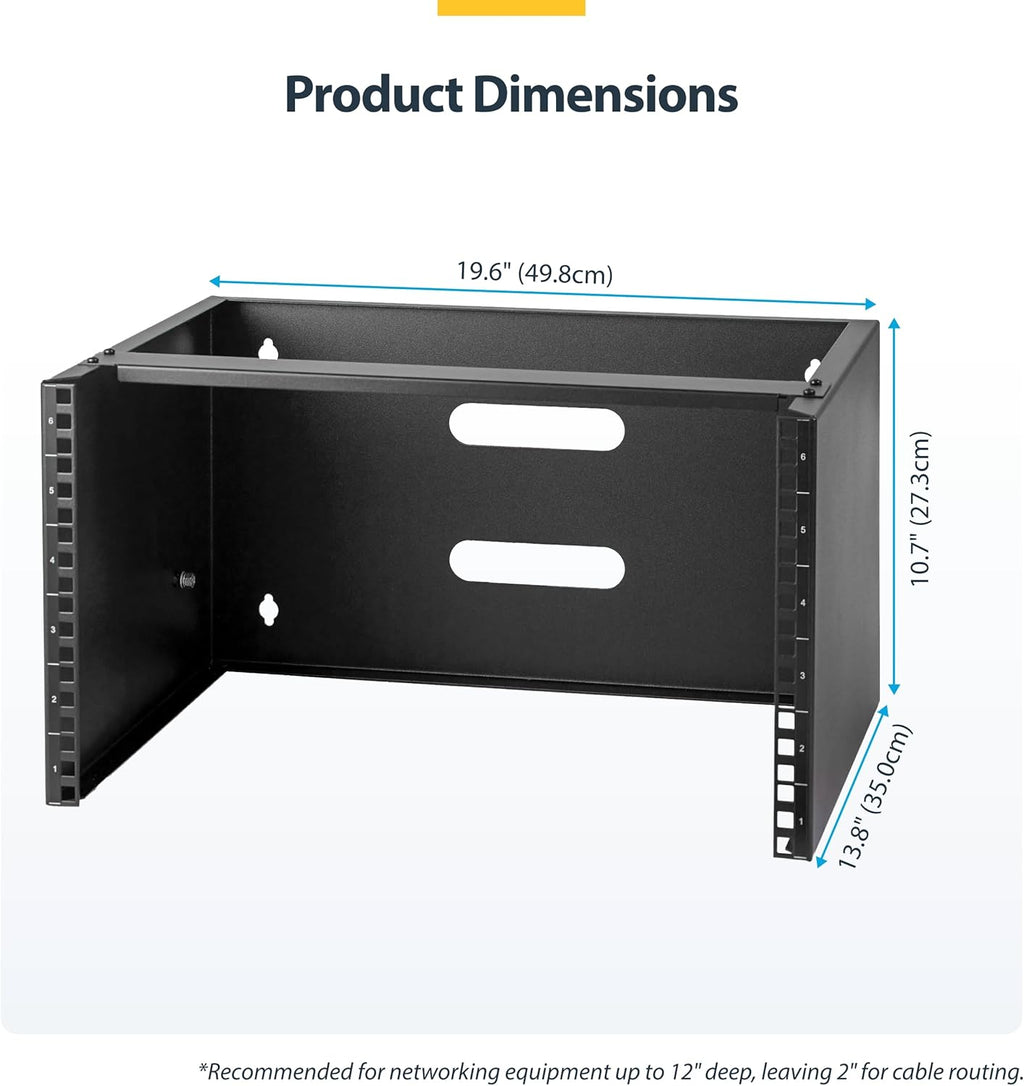 StarTech 6U 19in Wall-Mount Network Rack, 14in Deep, 44lb (WALLMOUNT6) - Image 6