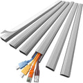 Delamu Grey Cord Hider, 85in Cord Covers for 3-4 Wires on Wall, Large Cable Hider, Premium Wire Covers for Cords on Wall, Easy Set-up Cable Cover Raceway, TV Wire Hiders Wall, W1.18 H0.67in, Grey by DELAMU
