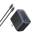 Anker Nano 70W Max 3-Port Fast Charger USB C, Type C Charger Fast Charging | Compact and Stylish USB C Charger Block, for iPhone 17/17 Pro Max/16 Series, MacBook Pro, iPad (Black, Cable Included) by Unknown