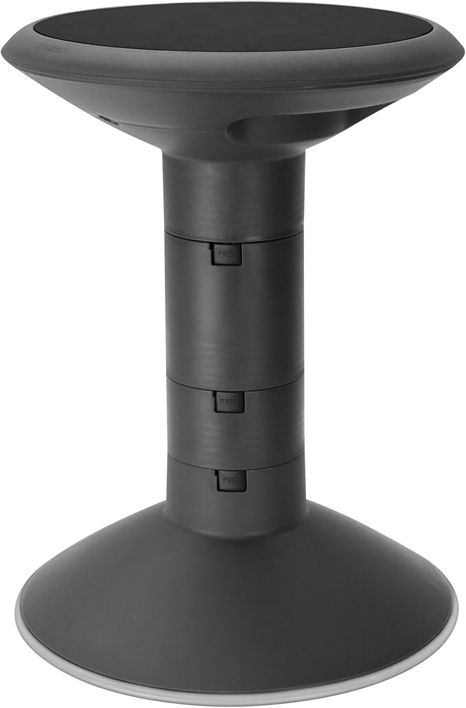 Storex Wiggle Stool – Active Flexible Seating for Classroom and Home Study, Adjustable 12-18 Inch Height, Black (00300U01C) - Image 9