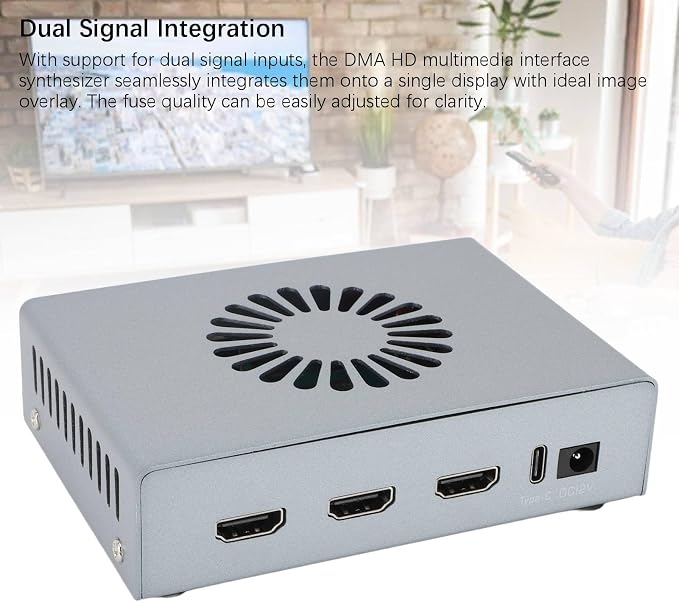 HDMI Synthesizer, 2K 144Hz Gaming and Video Conferencing Display Fuser with Dual Signal Inputs, DMA Hardware Adaptive Combiner - Image 3
