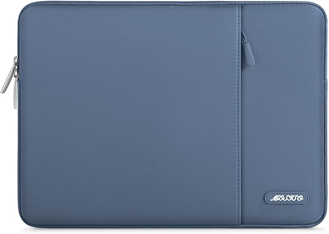 MOSISO Laptop Case 13.3 inch, 13-13.3 inch Laptop Sleeve Bag with Pocket | Compatible with MacBook Air/Pro 13/Pro 14 M5 M4 M3 M2 M1, HP Dell ASUS Lenovo, Polyester Vertical Computer Bag, Steel Blue by MOSISO
