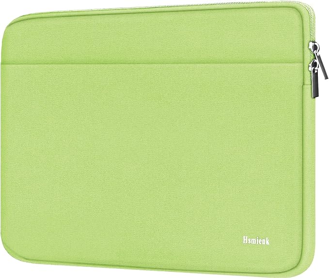 Laptop Sleeve Case 15.6 inch, Shockproof Protective Notebook Cover with Accessory Pocket, Carrying Laptop Bag for HP, ASUS, Dell, Lenovo, Acer, Light Green by Hsmienk