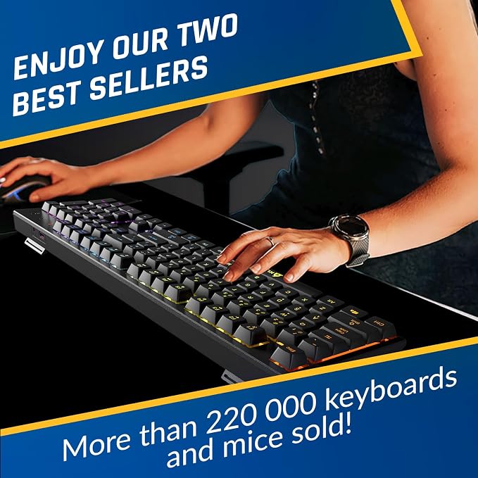 KLIM Chroma Wireless Keyboard and Mouse – RGB Backlit Gaming Combo, Rechargeable Wireless Keyboard & RGB Mouse, Durable & Ergonomic, Dual USB Receivers, Compatible with PC, Mac, PS4, PS5 - Image 6