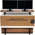 Moodular Wooden Monitor Stand Desk Organizer, Large 45.6" Walnut | Customizable Organized Workspace, Aluminum Slide Rails, 10 Add-Ons Sold Separately: Storage Drawer, Tablet, Phone & More by ULTRARM