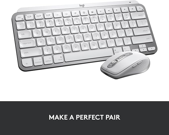 Logitech MX Keys Mini for Mac Minimalist Wireless Keyboard - Pale Grey | Compact, backlit keys, Bluetooth, USB-C, tactile typing, compatible with MacBook Pro, MacBook Air, iMac, iPad - Image 13